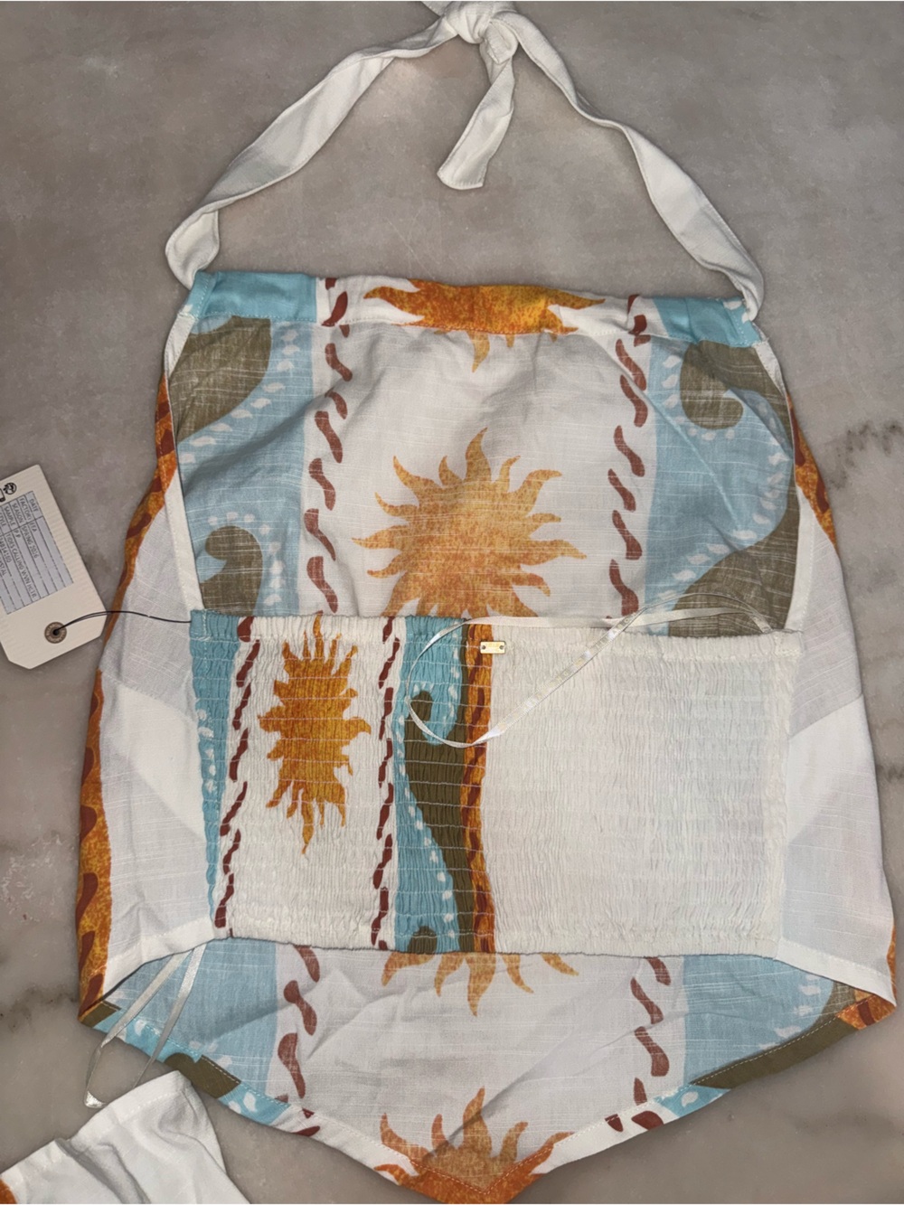 Billabong Orange Sun Print Midi Skirt & Halter Top Set - Picture 3 of 8